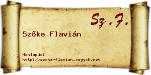 Szőke Flavián névjegykártya